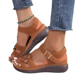 Breakj 2024 Retro Summer Anti-Slip-Soled Sandals Women's Line Glued Slopes And Flower