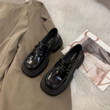 Shoes Ladies Oxfords Women's Clogs Platform Modis British Style Female Footwear Soft 2024 Leather Creepers Cute Cross