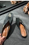 Chinese Style Flat Bottom Bag Head Half Slippers Women 2025 Summer New Slippers Women Wear Retro Cold