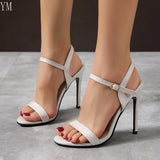 Fashion Summer Ankle Strap Women Open Toe Sexy Sandals Lady THIN High Heels Sandals Buckle Women Sandals Party Female