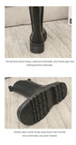 Chelsea Boots Chunky Boots Women Winter Shoes PU Leather Plush Ankle Boots Black Female Autumn Fashion Platform