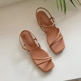 Summer Sexy OpenToe Female Sandals Feet Bare Straps Shoes Rubber Soles Low Heel Women