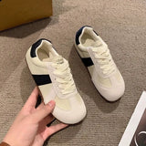 Wind Ugly Cute Round Head Anti-Smooth Detraining Shoes Female 2024 Summer And Autumn New Lace-Up Sports Leisure Forrest Gump
