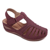 Breakj Ladies Sandals Large-Size Hollow Slopes Sandals Women Round Head Anti-Slip Women
