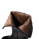 Breakj Women's Shoes Belt Buckle Thick Heel High Tube Martin Boots Large Size Women's Boots Perennial Style