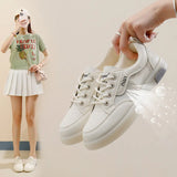 Breakj Summer New Korean Ins Breathable Small White Shoes Women's Hollow Out Casual Board Shoes Platform Platform Shoes
