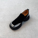 Pine Cream Sole Thick Soles Of High-Le-Footed Shoes Women 2025 Spring Frosted Skin Pedal Round Head Simple Small Leather