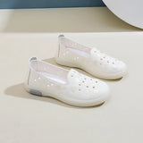 Breakj Summer New Korean Ins Breathable Small White Shoes Women's Hollow Out Casual Board Shoes Flat Joker Cake Shoes XQ