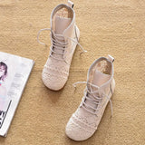2020 Summer Boots Women Shoes Pink White Soft Ladies Ankle Boots Casual Female Summer High Top