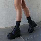 Platform Woman Ankle Boots 2023 Winter Gothic Style Punk Office Lady Fashion Comfy Cool Women Boots Shoes Big Size