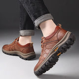 Brand New Men Casual Shoes Spring Split Leather Thick Buttom Wear-resistant Shoes British Style Men's Fashion Sneaker
