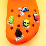 1pcs Alien Drink PVC Shoe Charms Accessories Decorations Sea Wave Lemon Bomb Designer Croc Jibz Buckle Mini Kids