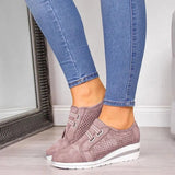 2022 New High Heel Lady Casual Women Sneakers Leisure Platform Shoes Breathable Height Increasing Shoes Women Flats Plus Size