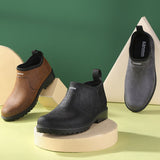 Boots Men's Winter Woolen Cotton Low Top Fashion Warm Rain Boots Anti-slip Fishing Shoes Rain Shoes Men Short Rubber