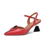 Pointed Women Sandals 2023 Spring Summer Mid Heel Hollow Shoes Fashion Women's Shoes Obuv Zapatos Mujer Size