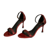 Fine Heel Sandals Women Summer 2024 New One Word With Fashion Versatile Not Tired Feet Temperament High Heels