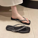 Size Soft Bottom Sandals Slippers Women's 2024 Summer New Flip-Flops Flat Sandals Casual Beach