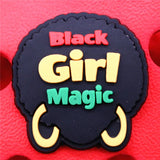 1pcs Black Elements Shoe Charms Black Girl Magic Queen Shoes Accessories Decoration Fit Croc Jibz Kids Gifts