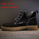 Women Genuine Leather Motorcycle Boots Round Toe Lace Up Shoes Thick Med Heel Ladies Ankle Boots 2021 Autumn Winter