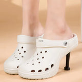 Summer Women Sandals Hole Hole Slippers Sexy Heel Slippers Sandal Shoes Woman Thin High Heels Sandal Lady Pump Heels