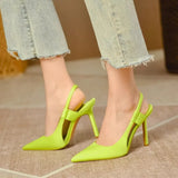 Breakj Super Fiber Solid Color Pointed High Heel Sandals Female Fashion Sexy High Heels Female Womens