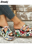 High Quality Shoes Female Rome Wedge Slippers Summer Casual Thick Sole Anti Slip Slippers Comfortable Outdoor Beach