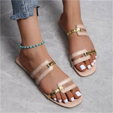 Breakj Women's Shoes Slippers 2025 Summer New Large-Size Color Flat Cool Slippers