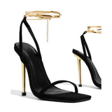 Breakj Fine-Heeled Sexy Strap Sandals 2025 Summer New Women's Shoes Square Head-Word