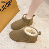 Fashion Winter Snow Boots Fur Ladies Boots Tube Thickened Cotton Warm Fur Shoes Student Women Winter Short Boots