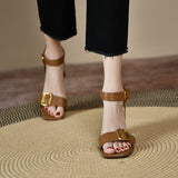 Summer Peep Toe High Heel Women Sandals Sexy Buckle Strap Ankle-wrap Ladies Sandals Club Shoes Sandals for Women