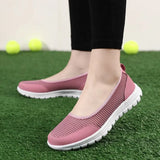 Women's Vulcanized Shoes Fashion Light Breathable Mesh Walking Flat Shoes Women Casual Sneakers 2023 Tenis Feminino Female