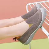 Breakj Walking Shoes Women's New Summer Summer New Flat Single Shoes Casual One-Legged Net Surface Breathable Soft Soles Of Mom