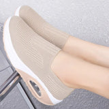 Women Fashion Vulcanized Sneakers Platform Solid Color Flat Ladies Shoes Casual Breathable Wedges Ladies Walking