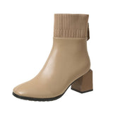 Breakj And Short Boots Women 2025 Autumn And Winter Korean Version Of The New Knitted Wool Head High Fashion
