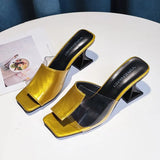2021 Leather Gladiator Sandals Women Sandals Rome Summer Lady High Heel Shoes Handmade Pvc Square Toe Slip-On Zapatos