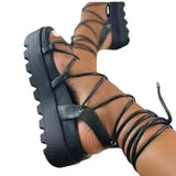 Gladiator Sandals For Women 2022 Summer Woman Thick Bottom Platform Flats Women's Fashion Cross Strap Sandalias Female