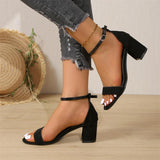 New 2024 Casual Black Thick Heel High Heel