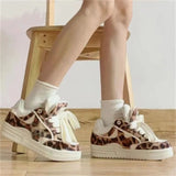 Breakj Hot Style Board Shoes Female Brand With The Same Wild Fashion Leopard Print Small White Shoes Four Seasons Regular Dopamine Tide