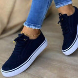 2022 Women Flats Women's Casual Lace Up Shoes Female Platform Suede Footwear Ladies Comforts Breathable Vulcanized Zapatos