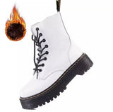 Martens Boots Women Shoes 2021 New Black Leather Ankle Boots Women Punk Shoes Thick Bottom Motorcycle Boot De