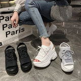 Breakj Spring And Summer New Slope Hedley Women's Thick-Soled Flying Weaving With Fish Mouth Sports Sandals Fashion Casual Roman