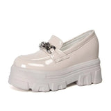 Breakj Women's Shoes Spring 2023 New Korean Version Of Thick Platform Wedge Small Leather Shoes British Wind Small Single Shoes