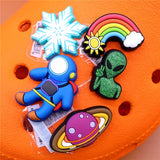 Space Alien Designer Shoe Charms 5pcs/lot Croc Buckle Accessories Luxury Rainbow Sun Clog Dog Jewelry Decorations