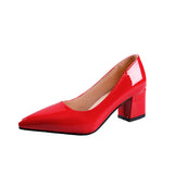 Shoes Women 2023 Pointed Shallow Mouth Shoes Women's Thick-heeled Fashion Shoes Plus Size 43 Zapatos Para