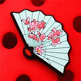 PVC Croc Shoe Charms Fish Fan Japanese Game Handle Hat Sandals Decorations Accessories for Jibz Kids Party Gifts