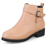 Breakj And Winter Martin Boots Round Head Short Tube Women's Low Heel Square Heel Super Size Size 32-48 Women's Boots