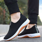 Breathable Shoes for Men Non-slip Wear-resistant Slip on Flat Casual Shoes Fashion Light Sport Walking