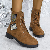 Breakj And Winter New Large Size Lady Round Head Fashion Martin Boots Front Tart T-Gong Help Face Personality