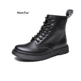 Women Boots Classic Genuine Leather Shoes Women Autumn Winter Boots Leather Punk Ankle Botas Mujer Fur Winter Chaussures