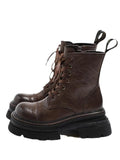 Breakj Bottom Martin Boots Female 2024 Autumn Fashion Wipe Color Washing Car Handsome Lace-Up Short Boots Tide Spring And Autumn Single